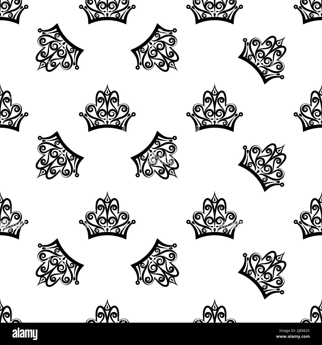 Crown Icon Seamless Pattern, Crown Vector Art Illustration Stock Vector ...