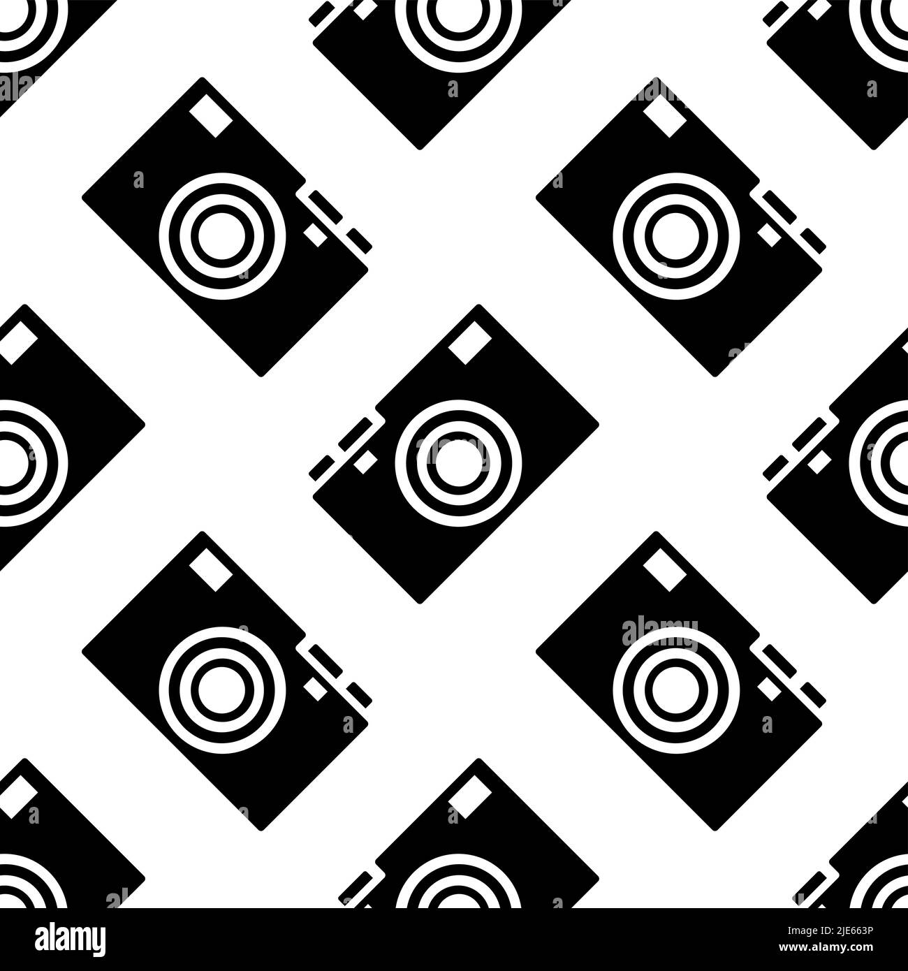 Camera Icon, Photo Camera Icon Seamless Pattern Vector Art Illustration ...