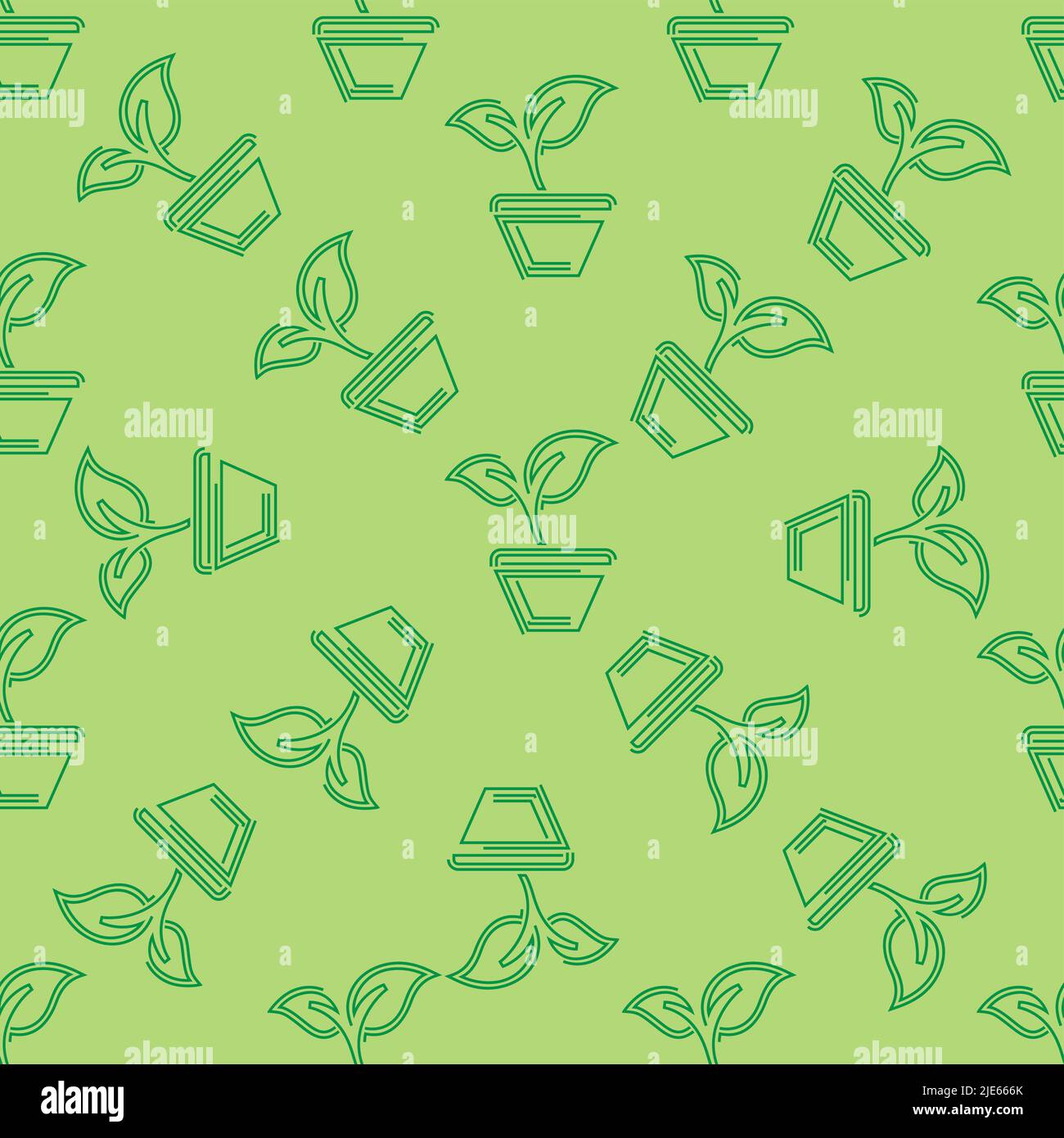 Plant Pot Icon Seamless Pattern Vector Art Illustration Stock Vector ...