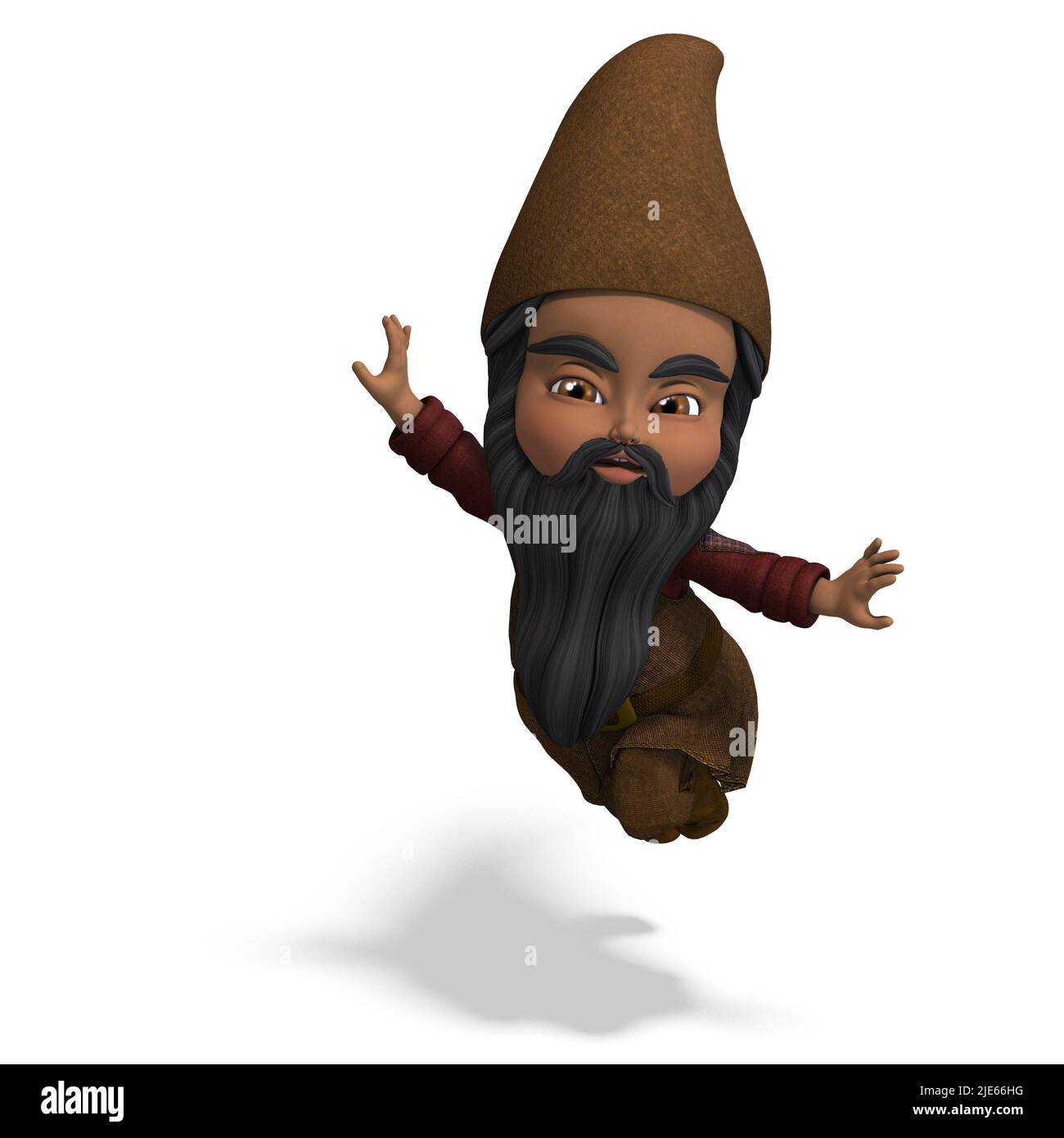 3D-illustration Of A Cute And Funny Cartoon Garden Gnome. Isolated ...