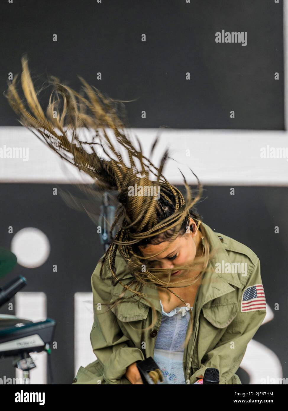 Glastonbury, UK. 25th June, 2022. Brass Against a NYC brass collective