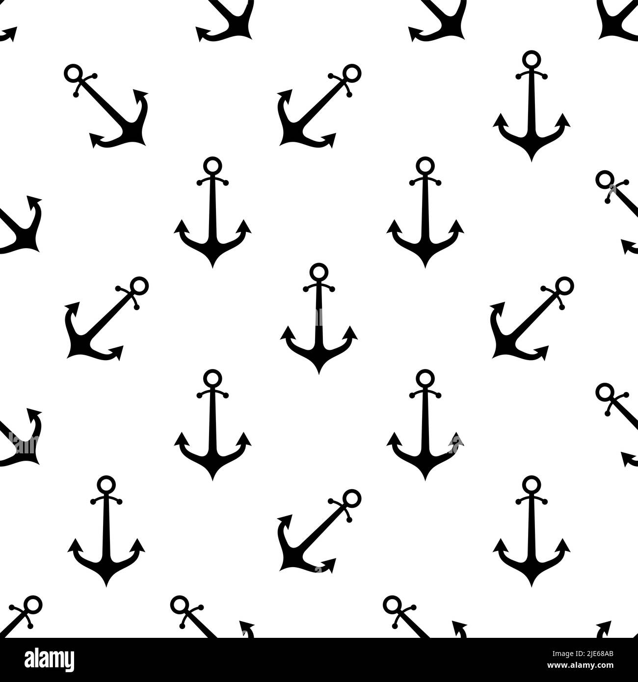 Anchor Icon Seamless Pattern, Flat Vector Art Illustration Stock Vector ...