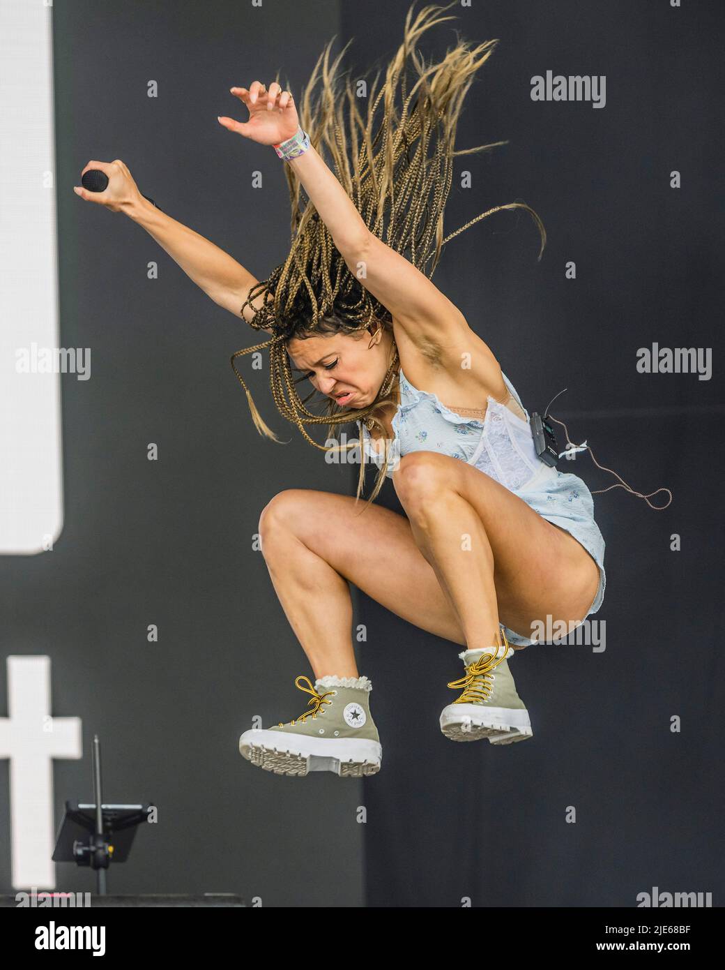 Glastonbury, UK. 25th June, 2022. Brass Against a NYC brass collective