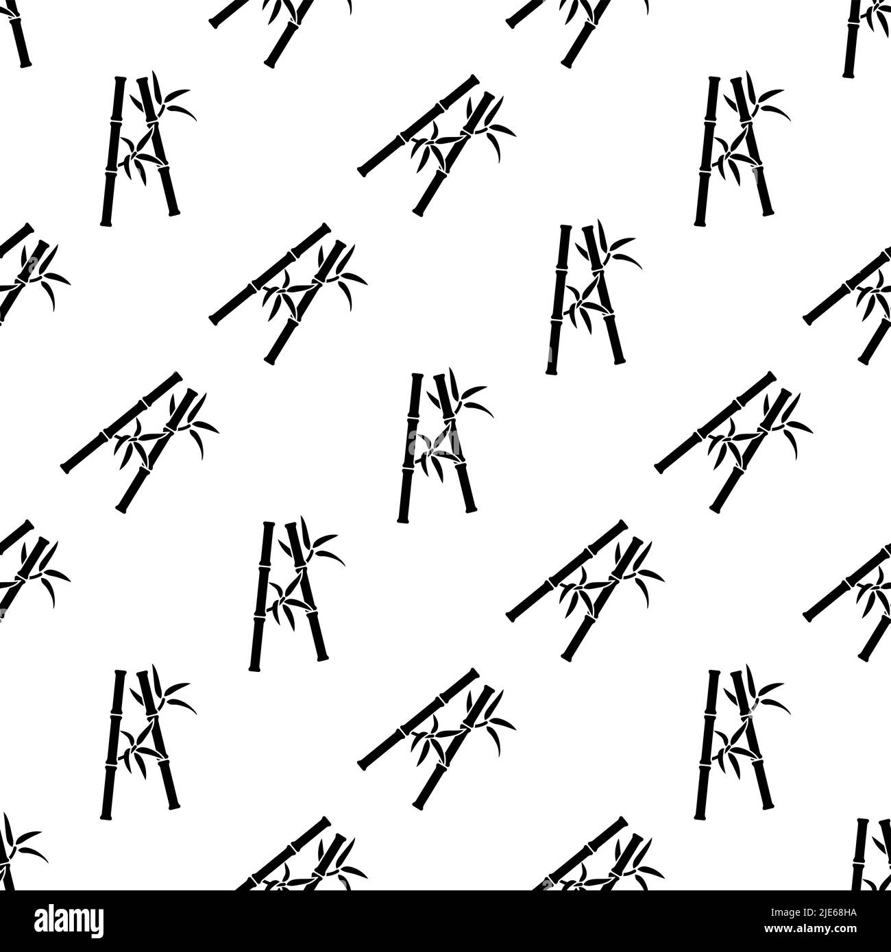 Bamboo Tree Icon Seamless Pattern Vector Art Illustration Stock Vector ...
