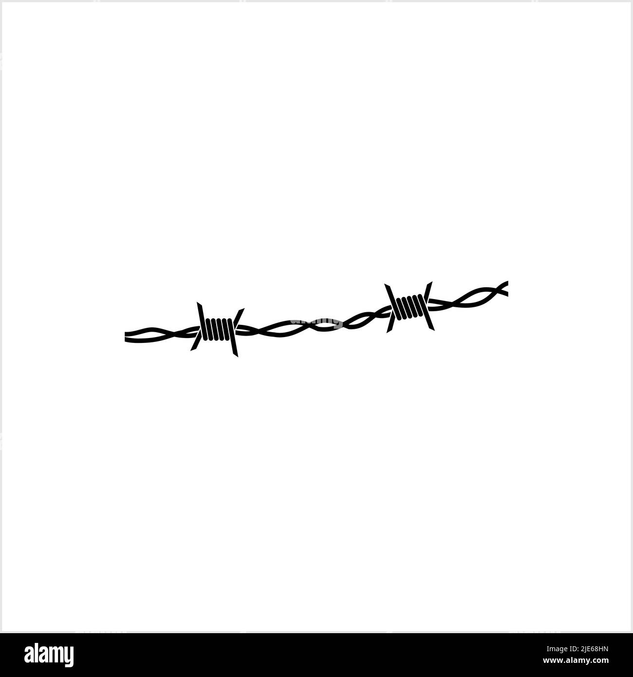 Barbed Wire Icon, Sharp Barbed Wire Vector Art Illustration Stock ...