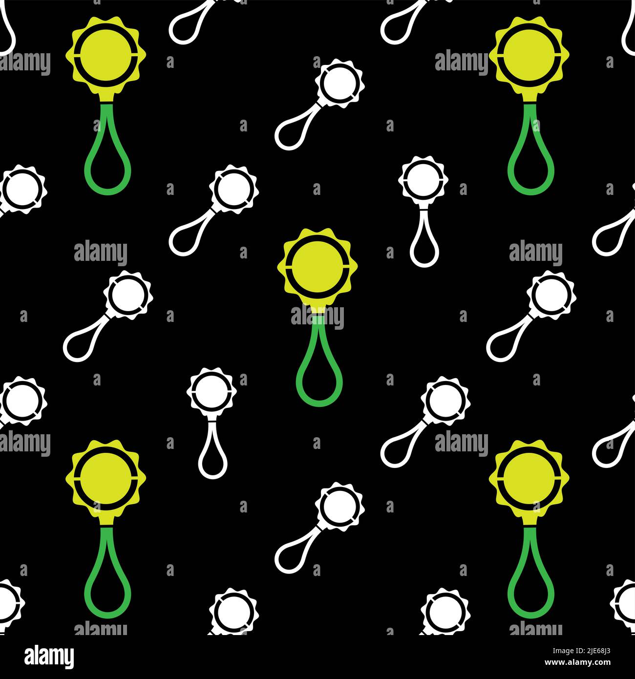 Baby Rattle Icon Seamless Pattern Vector Art Illustration Stock Vector ...