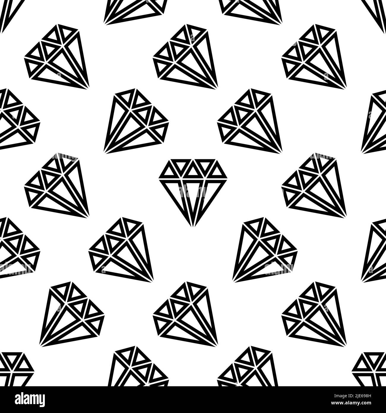 Diamond Icon, Diamond Cut Seamless Pattern Vector Art Illustration ...