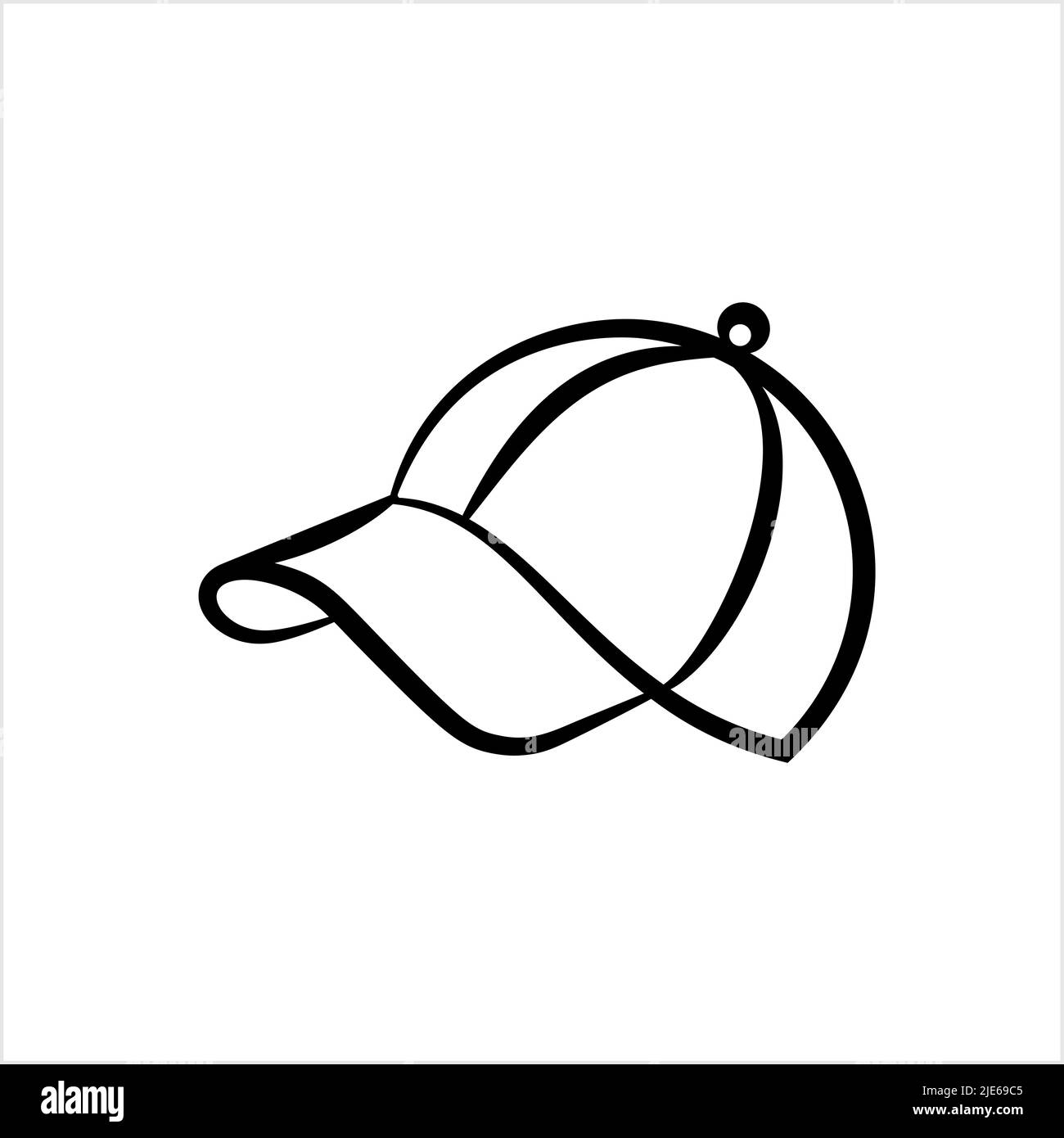 Baseball Cap Icon Base Ball Hat Design Vector Art Illustration Stock