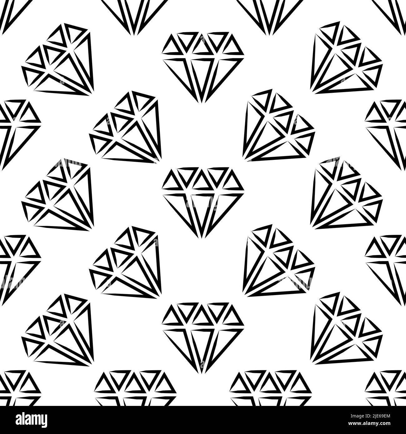 Diamond Icon, Diamond Cut Seamless Pattern Vector Art Illustration ...