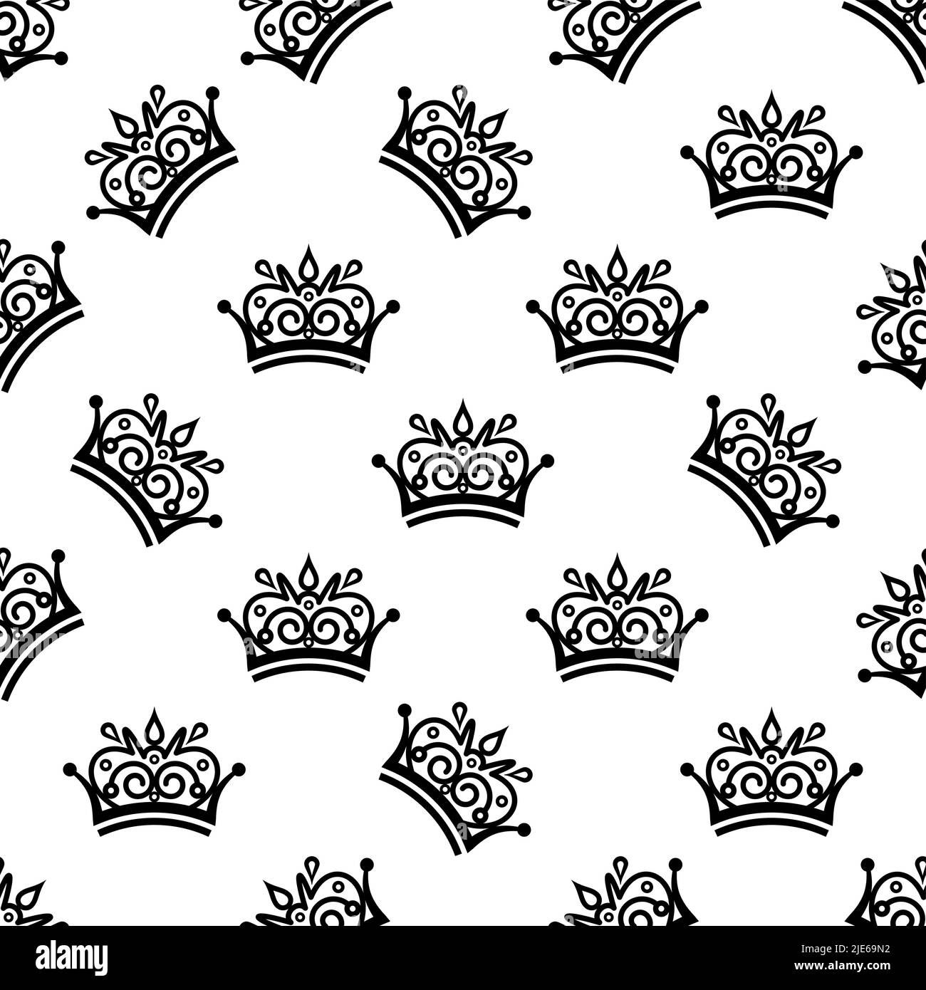 Crown Icon Seamless Pattern, Crown Vector Art Illustration Stock Vector ...
