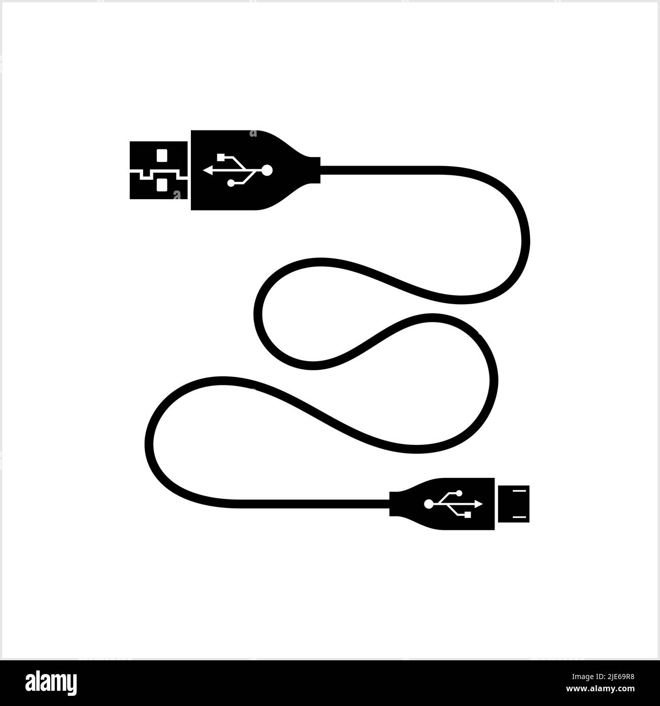 Micro Usb Cable, Usb Cable Vector Art Illustration Stock Vector Image