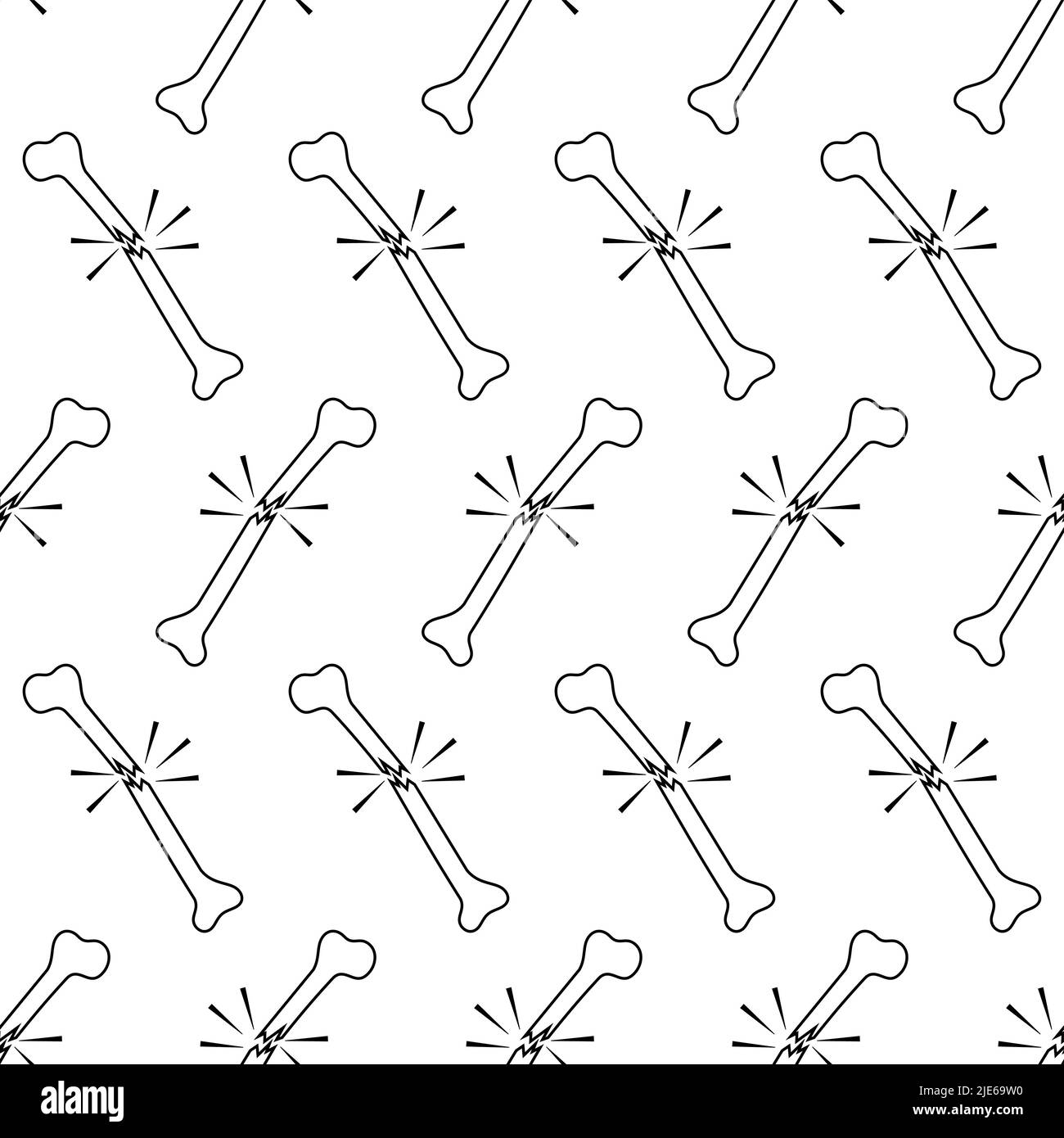 Human Broken Bone Icon Seamless Pattern Vector Art Illustration Stock Vector