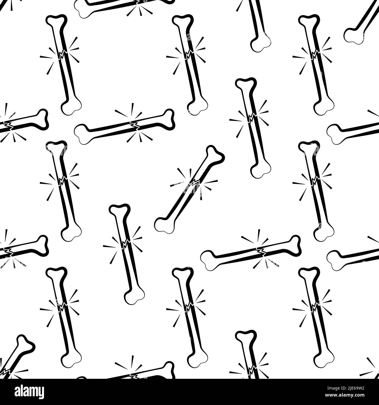 Human Broken Bone Icon Seamless Pattern Vector Art Illustration Stock Vector