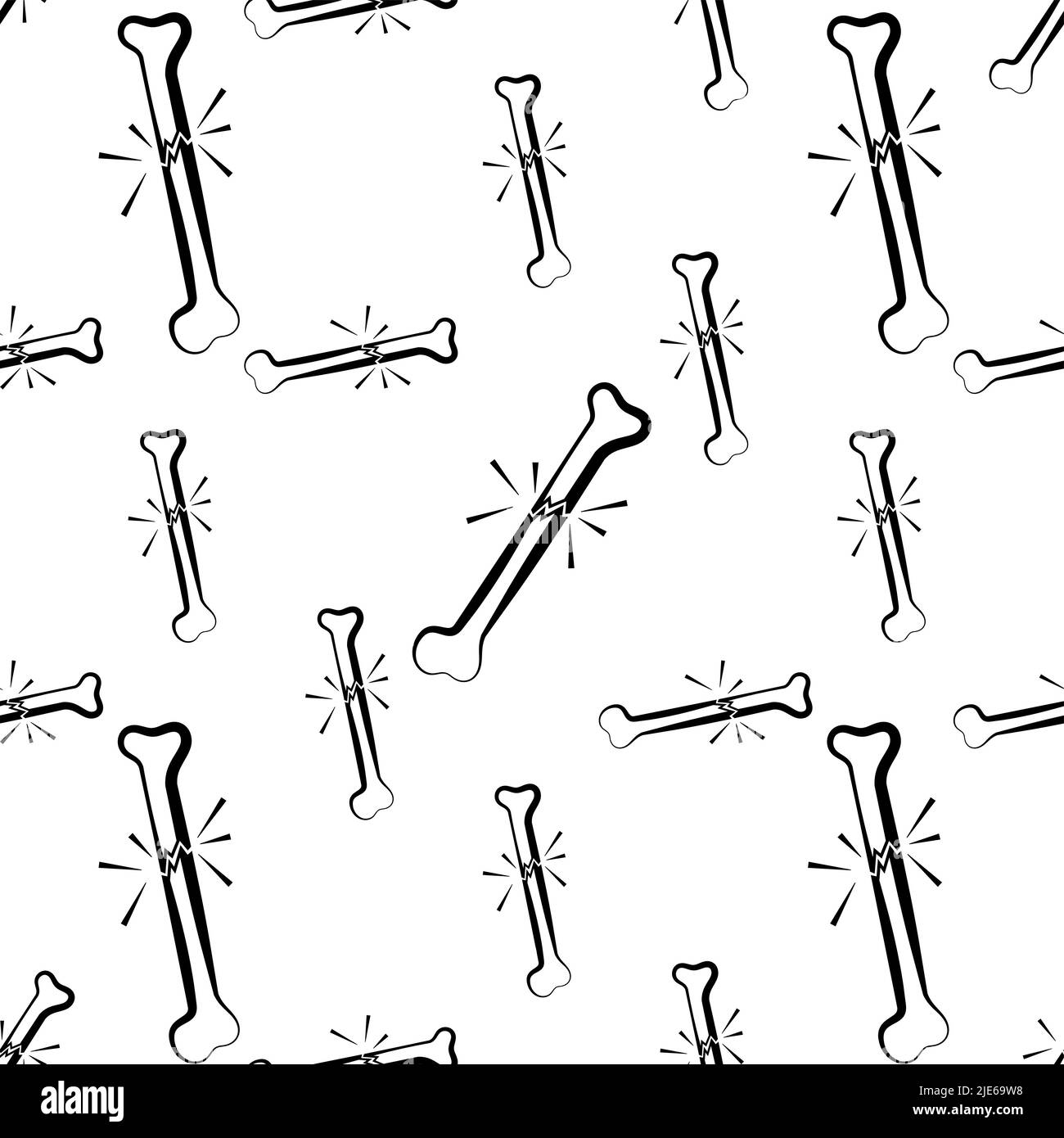 Human Broken Bone Icon Seamless Pattern Vector Art Illustration Stock Vector