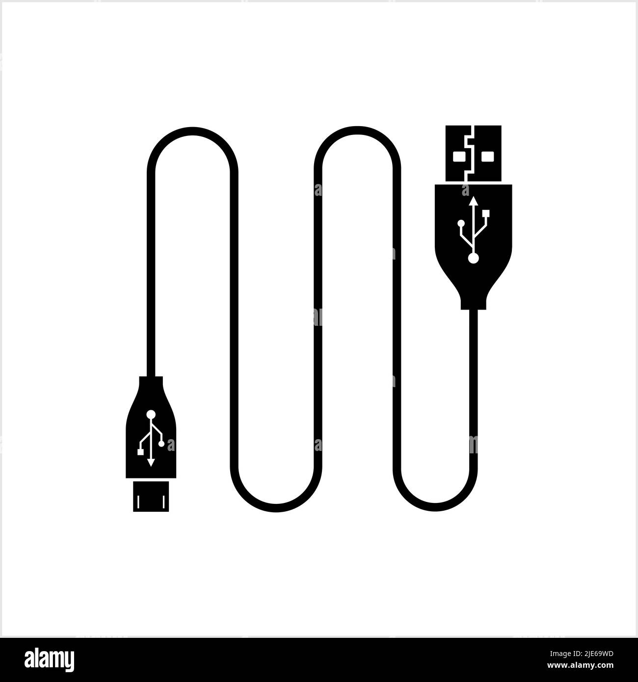 Micro Usb Cable, Usb Cable Vector Art Illustration Stock Vector Image ...