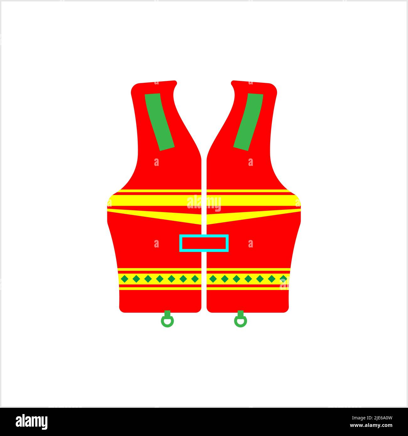 Life Vest Icon, Life Saving Jacket Vector Art Illustration Stock Vector
