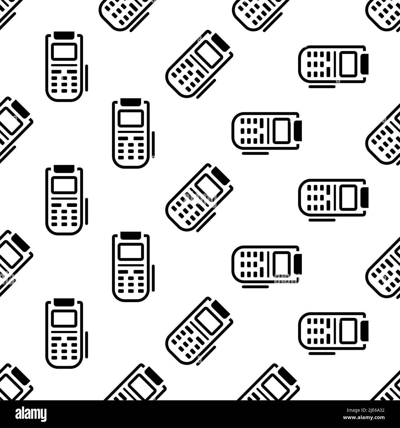 Pos Terminal Icon Seamless Pattern Vector Art Illustration Stock Vector ...