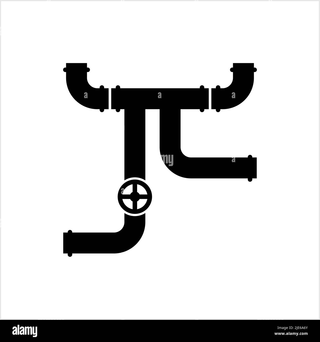 Pipe Icon, Pipe Fitting Icon Vector Art Illustration Stock Vector