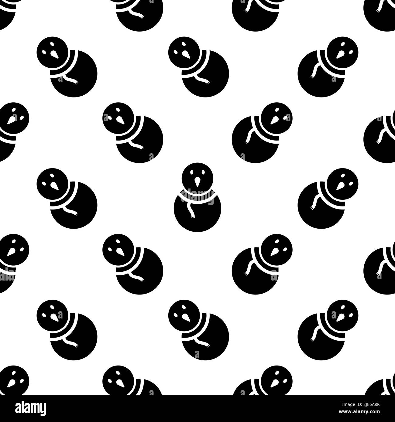 Snowman Icon Seamless Pattern, Snow Man Icon Vector Art Illustration ...