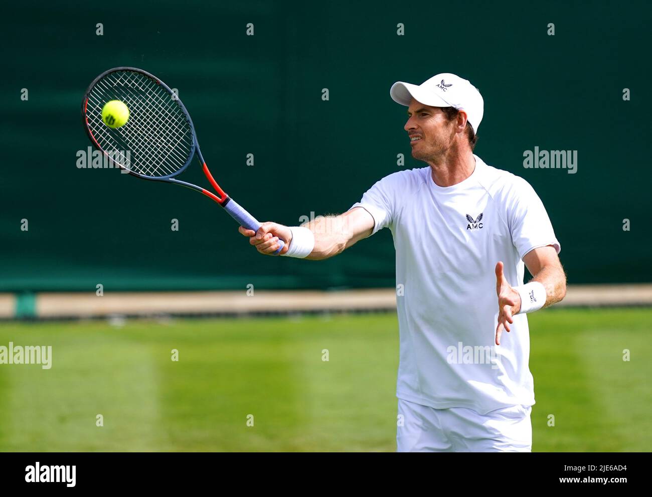 Andy Murray during a practice session ahead of the 2022 Wimbledon