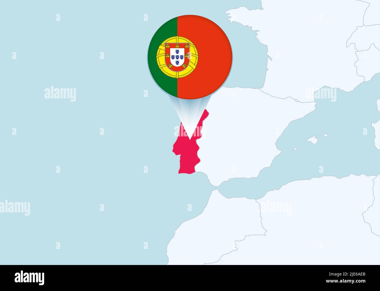 Portugal mapa icono vector