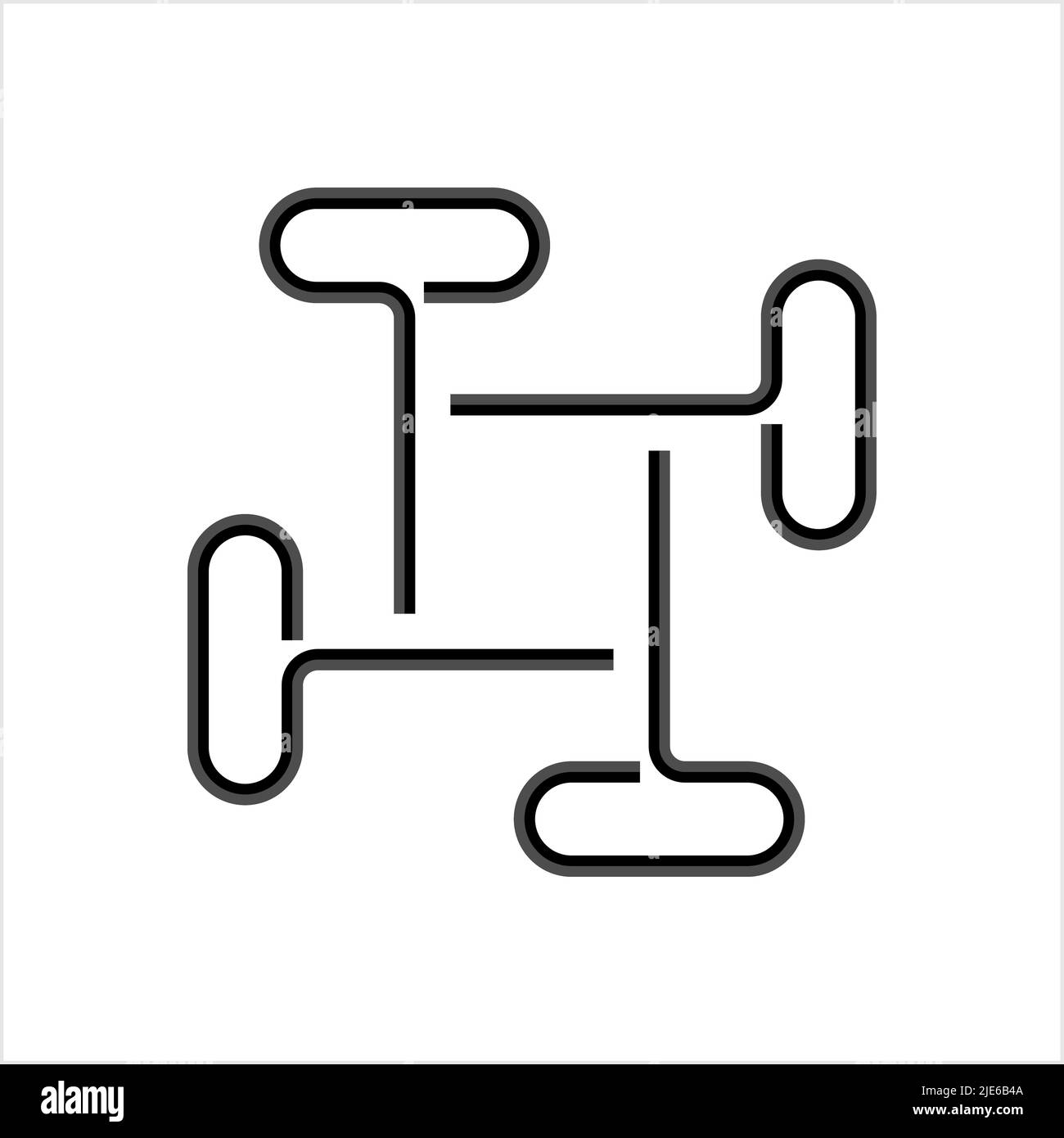 T Handle Allen Wrench, Hex Key Vector Art Illustration Stock Vector