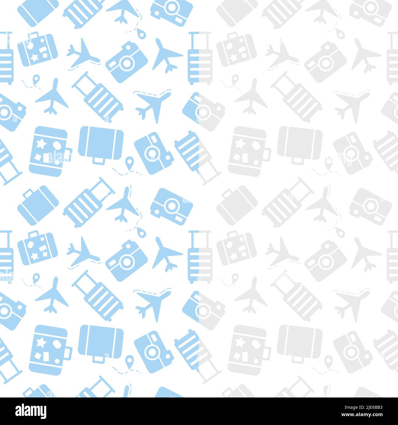 Travel pattern made from airplane camera icons Stock Vector