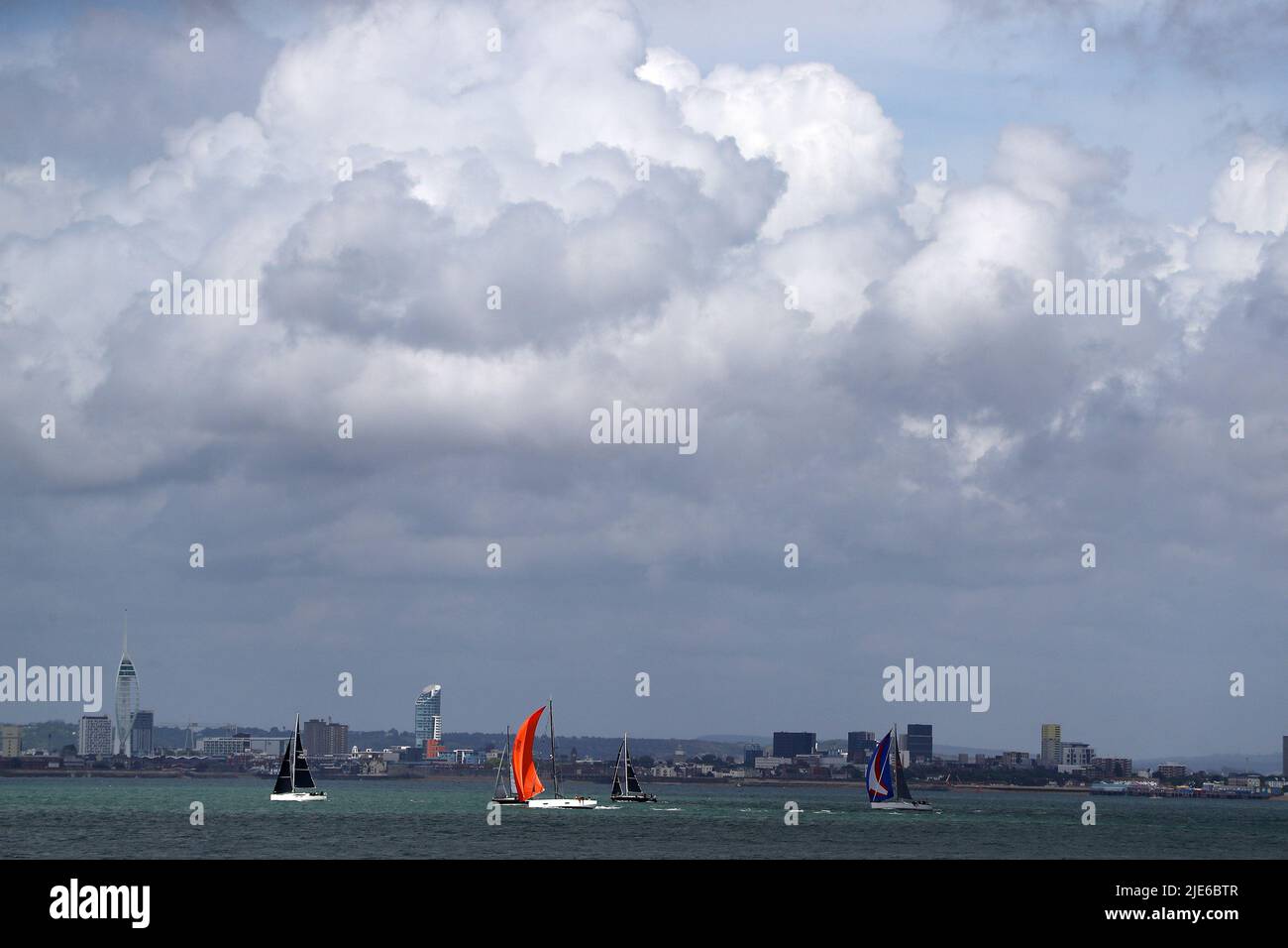 Isle Of Wight, UK. 25th June, 2022. Round the Island Race, Ryde, Isle