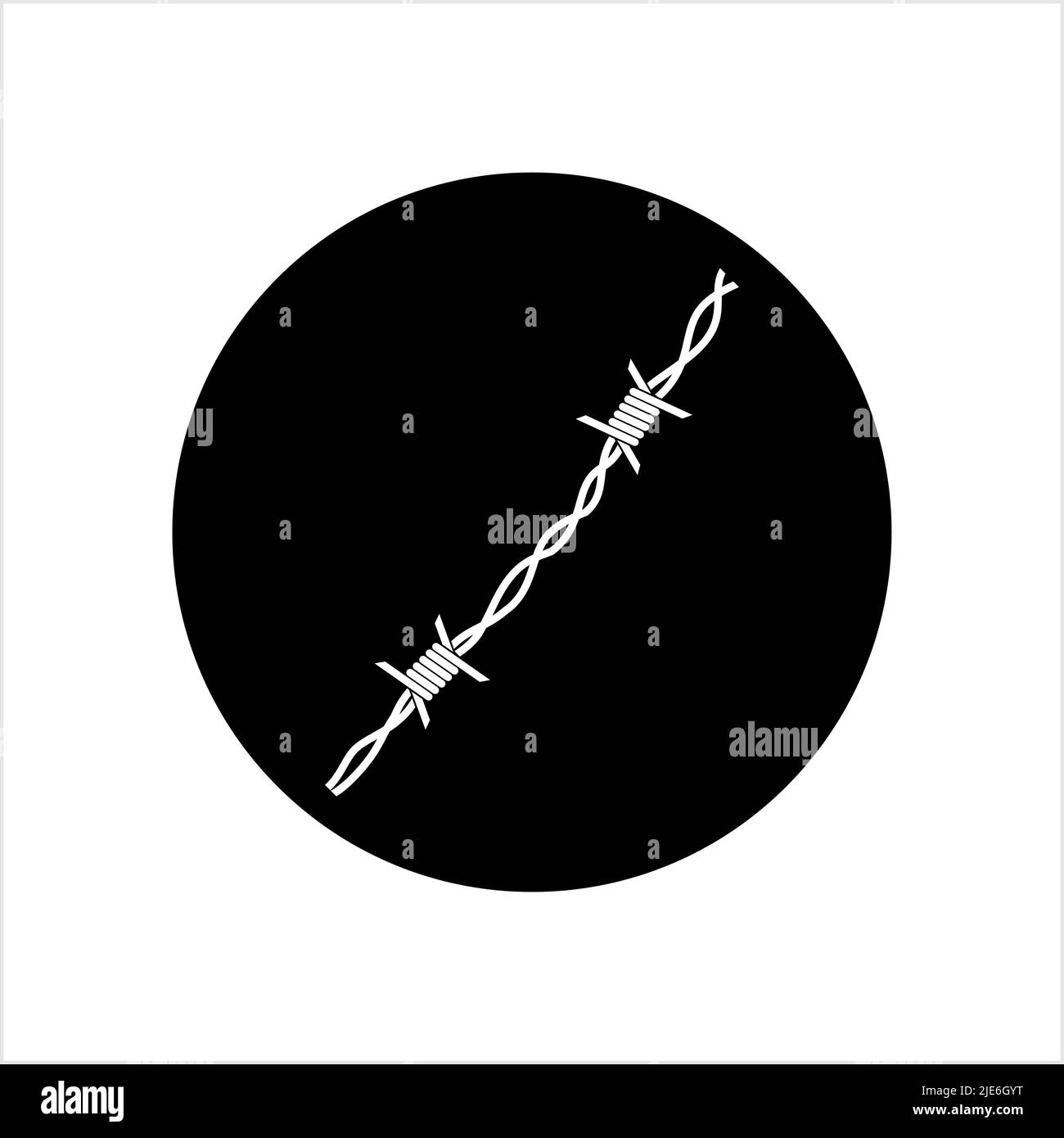 Barbed Wire Icon, Sharp Barbed Wire Vector Art Illustration Stock ...