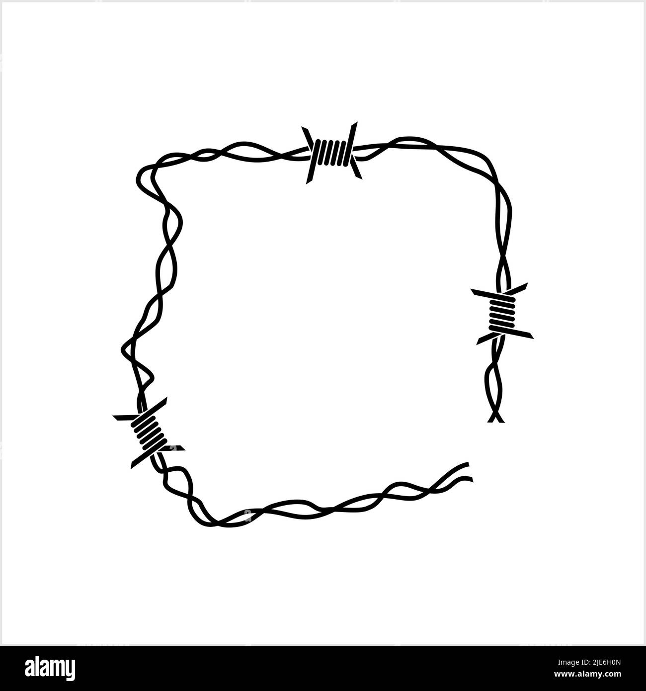 Barbed Wire Icon, Sharp Barbed Wire Vector Art Illustration Stock ...