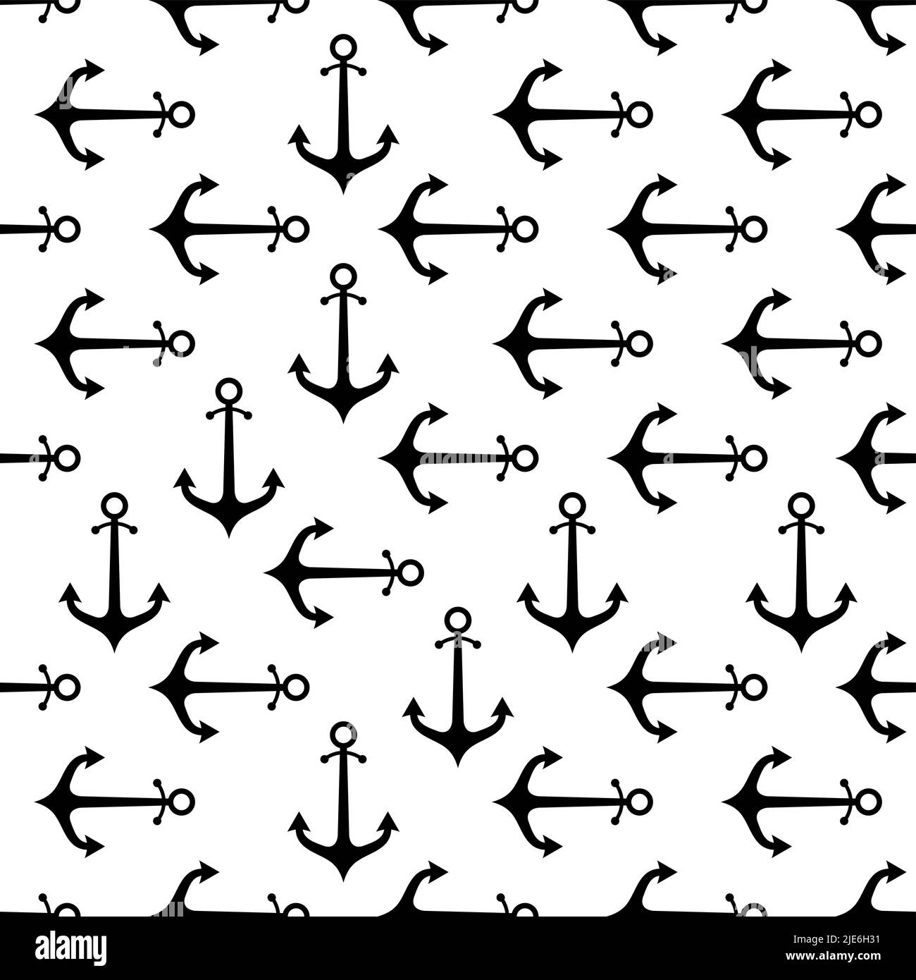 Anchor Icon Seamless Pattern, Flat Vector Art Illustration Stock Vector ...