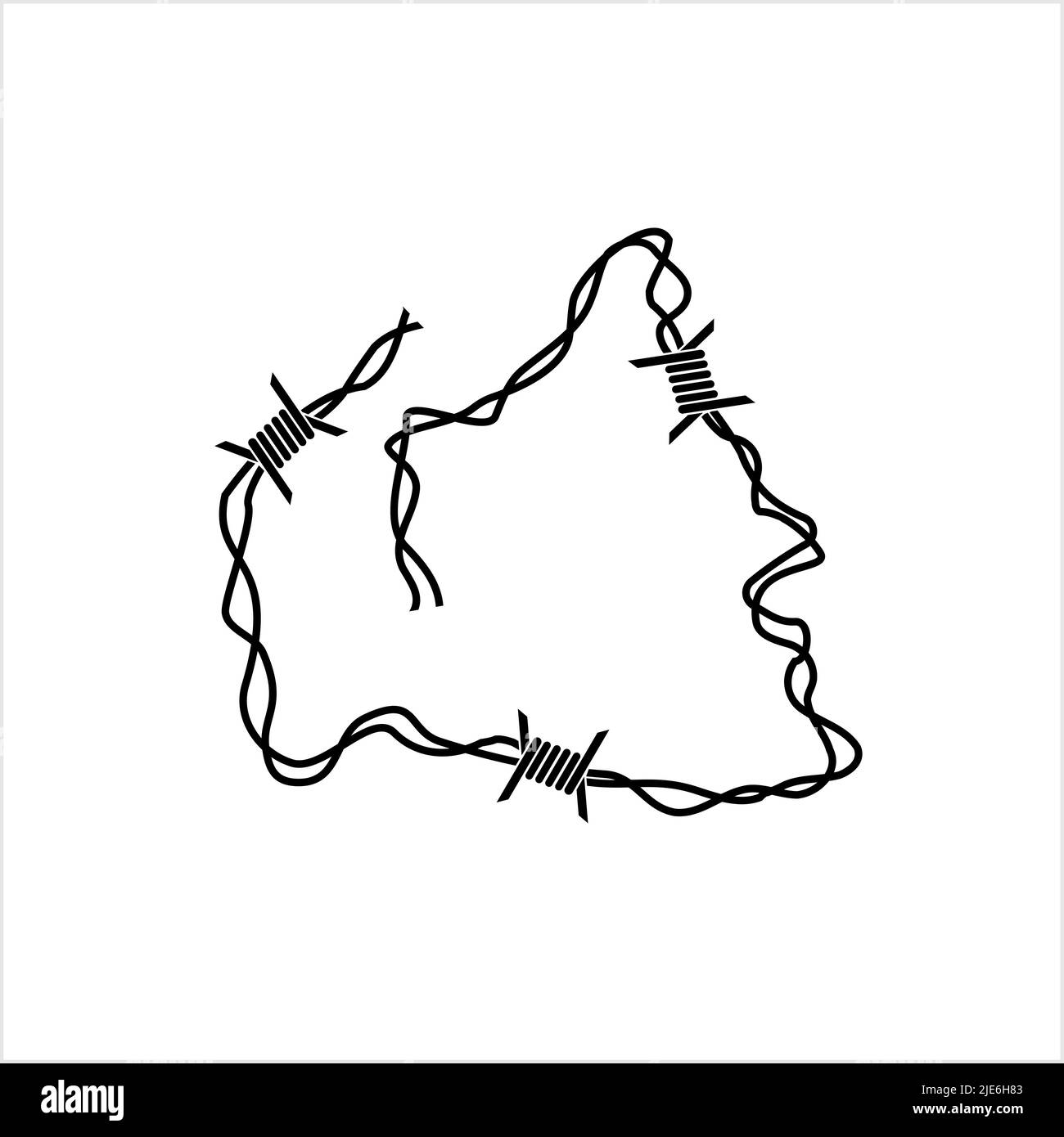 Barbed Wire Icon, Sharp Barbed Wire Vector Art Illustration Stock ...