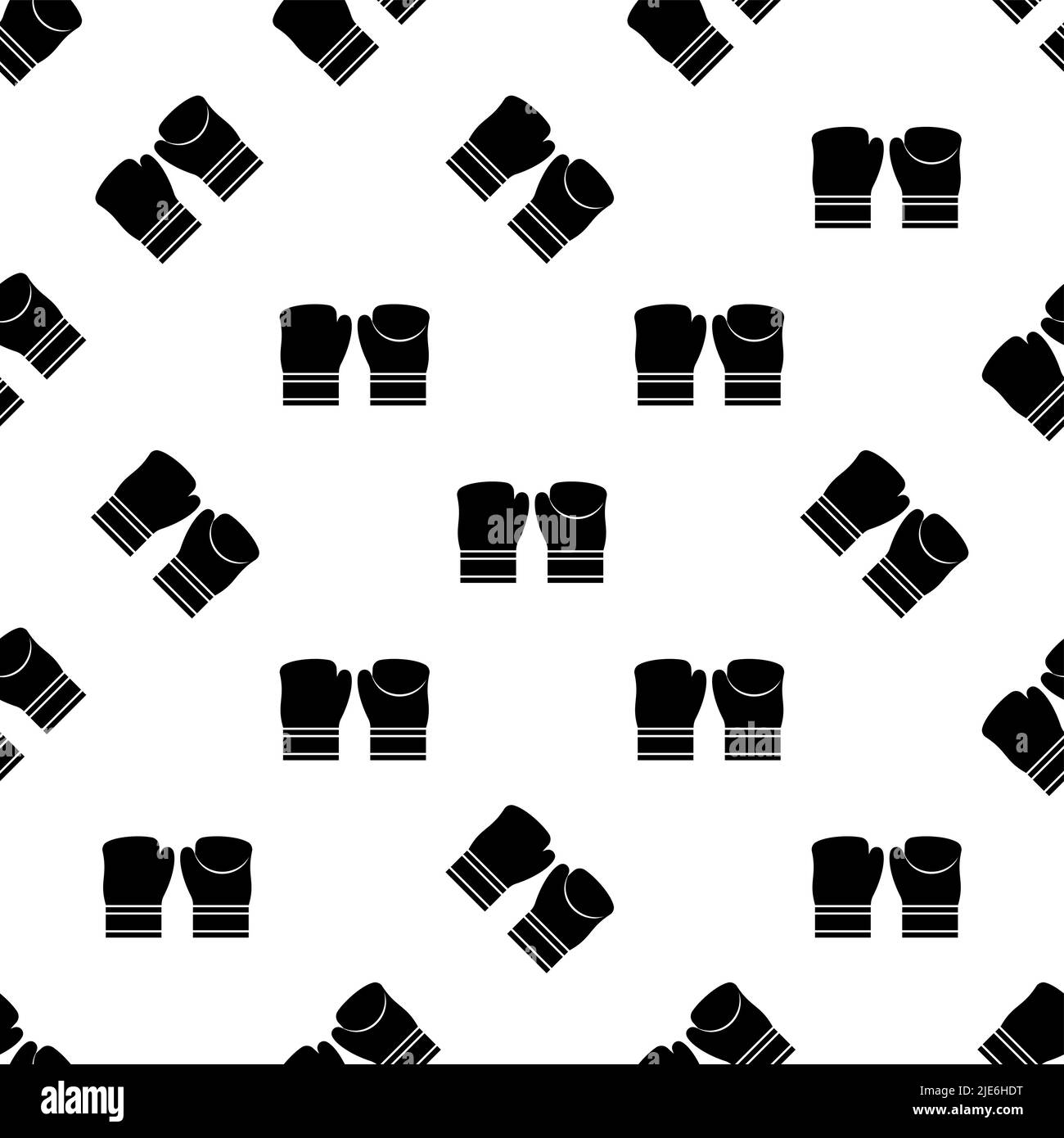 Boxing Glove Icon Seamless Pattern Vector Art Illustration Stock Vector