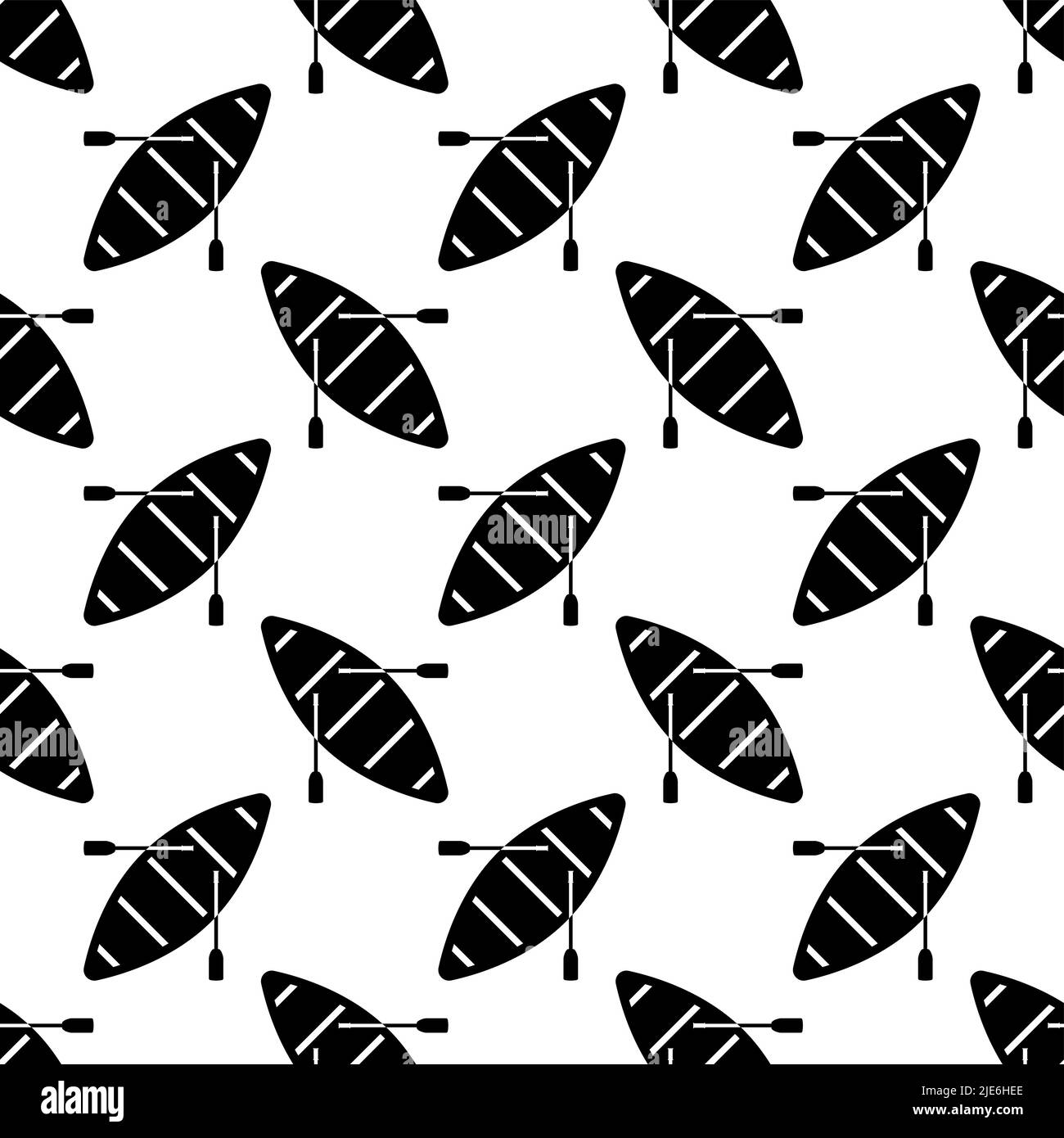 Boat With Boat Paddle Icon Seamless Pattern, Boat Paddle Pair Vector ...