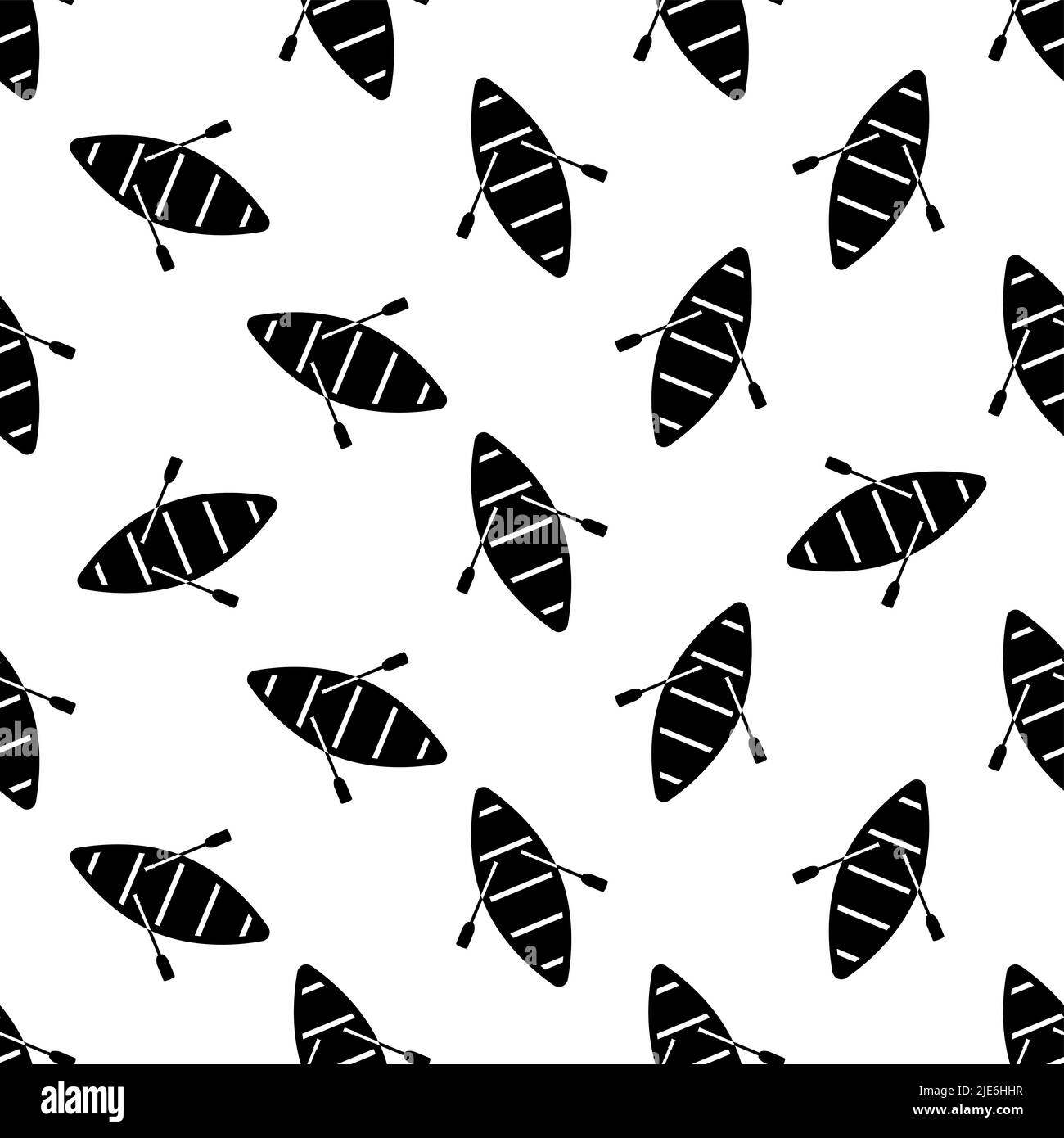 Boat With Boat Paddle Icon Seamless Pattern, Boat Paddle Pair Vector ...