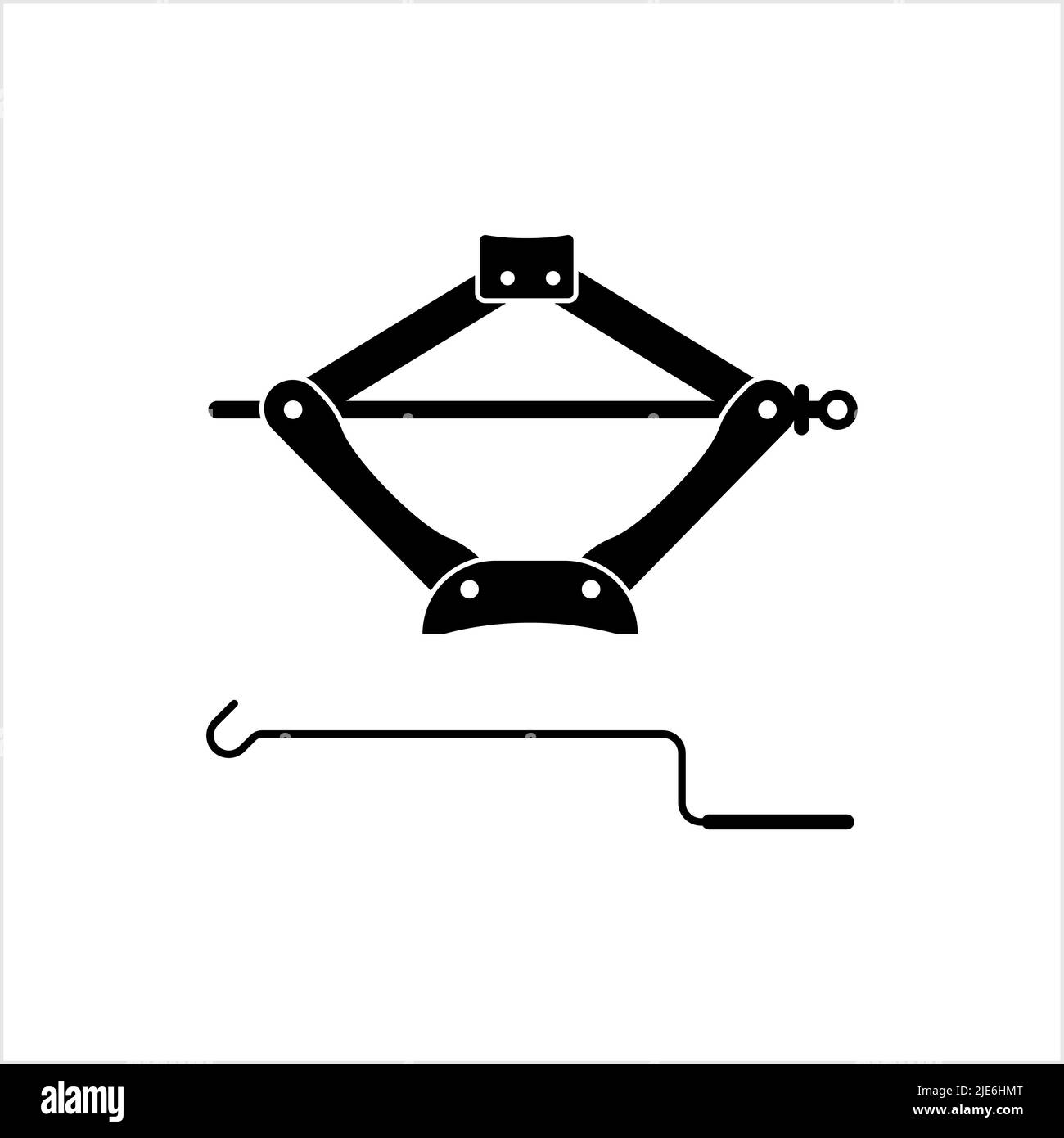 Car Jack Icon, Mechanical Jack Icon Vector Art Illustration Stock