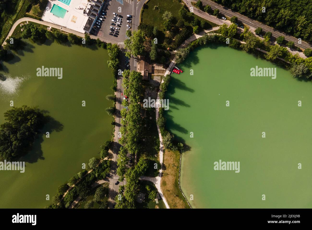 Aerial view of Grand Lac de L'IsleJourdain, Gers, France Stock Photo