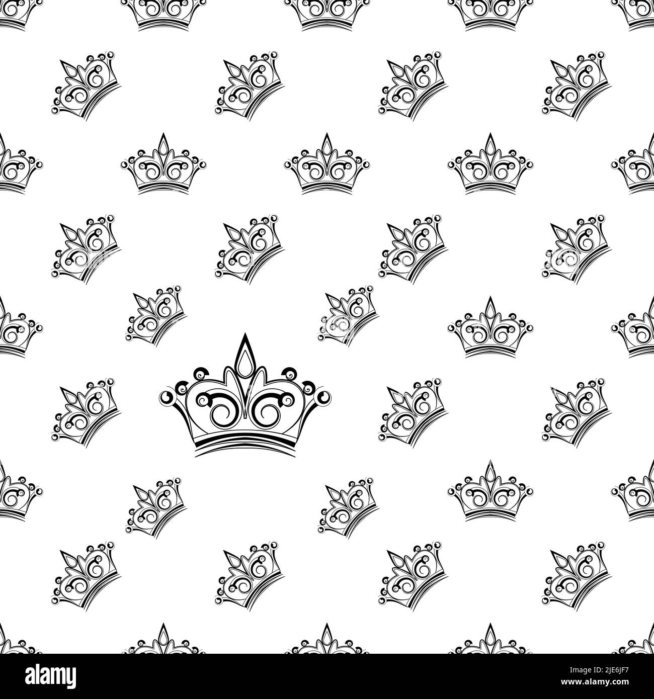 Crown Icon Seamless Pattern, Crown Vector Art Illustration Stock Vector ...
