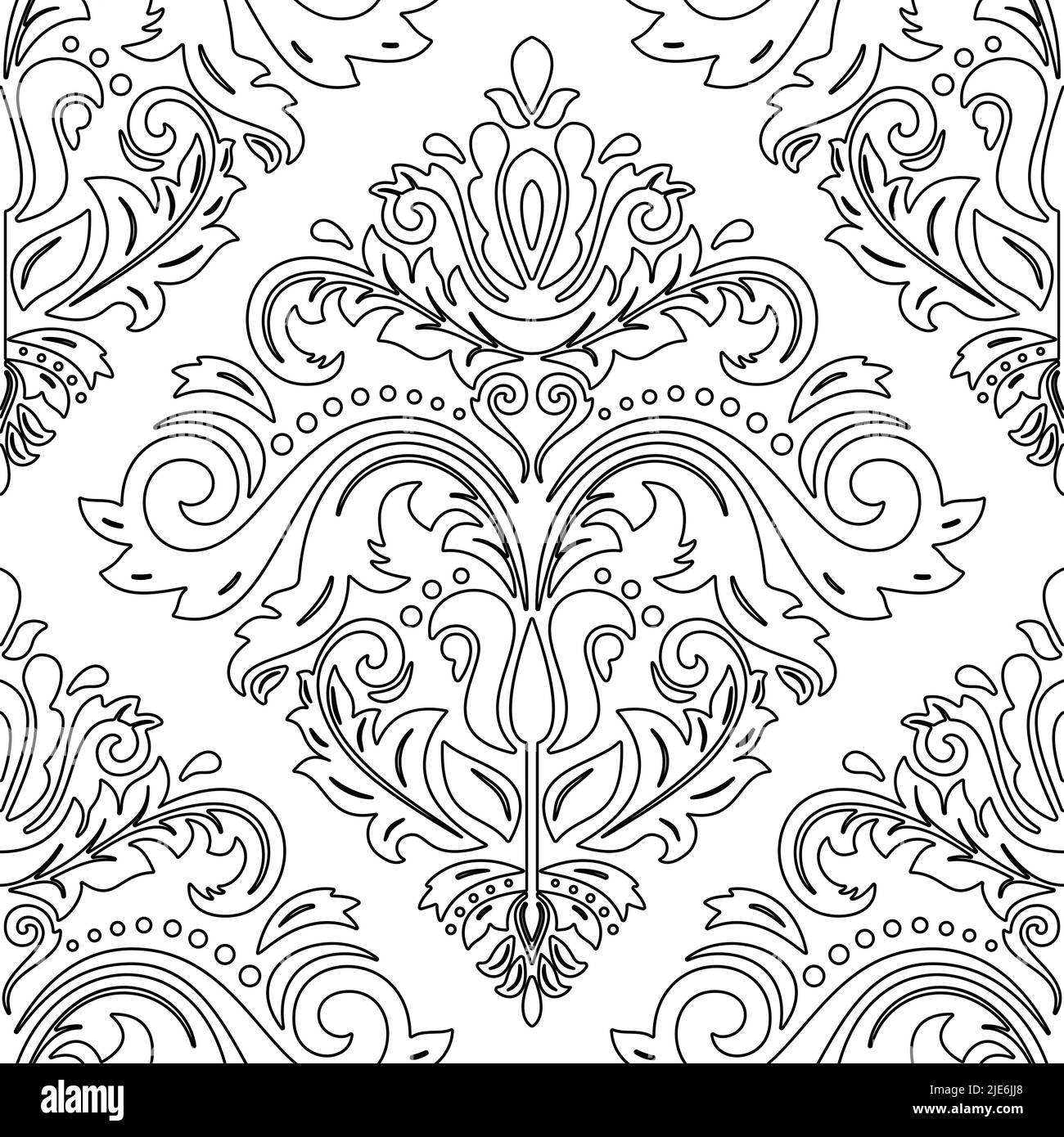 Orient classic black and white pattern. Seamless abstract background