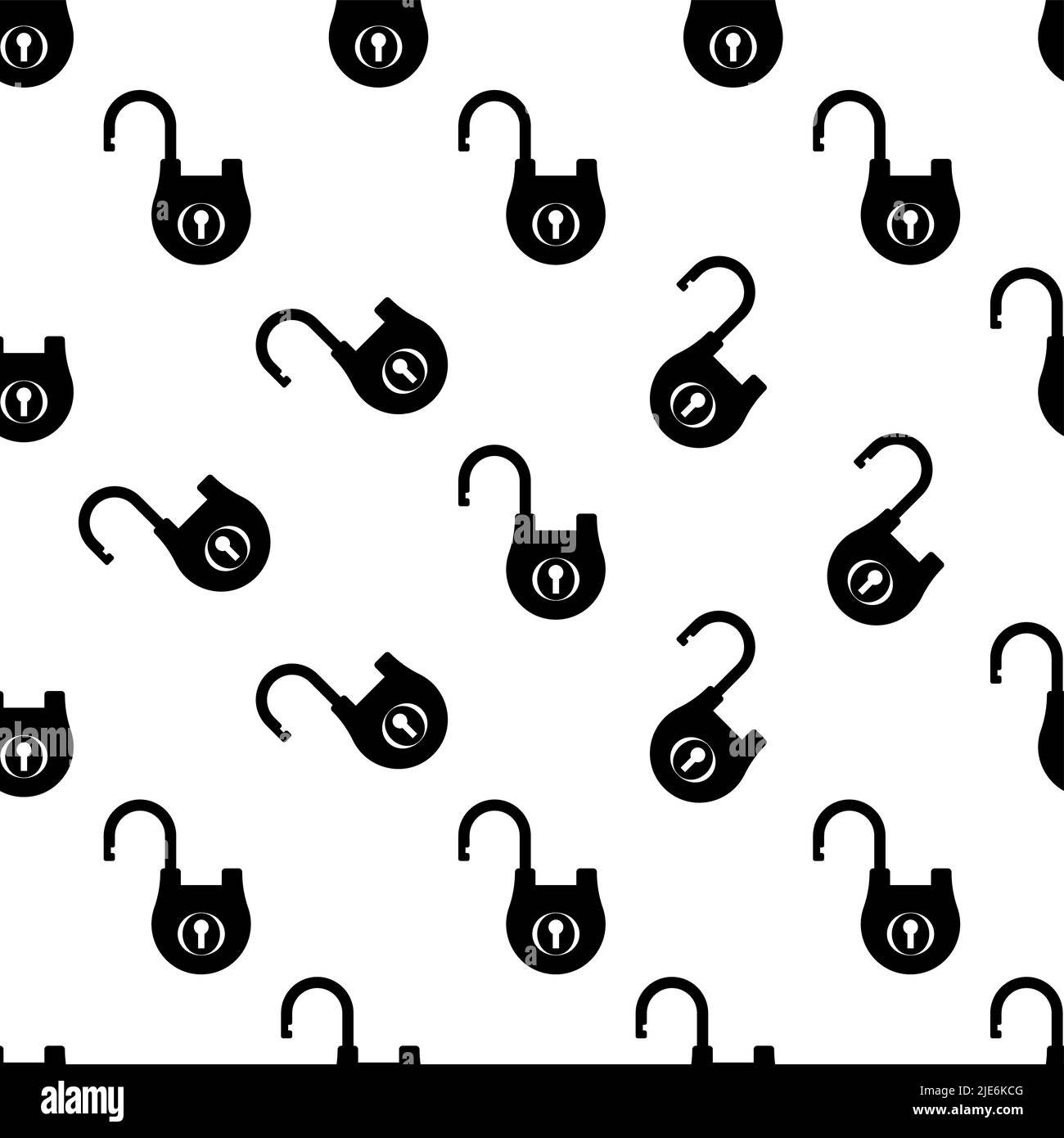 Lock Icon, Security Lock Seamless Pattern Vector Art Illustration Stock Vector