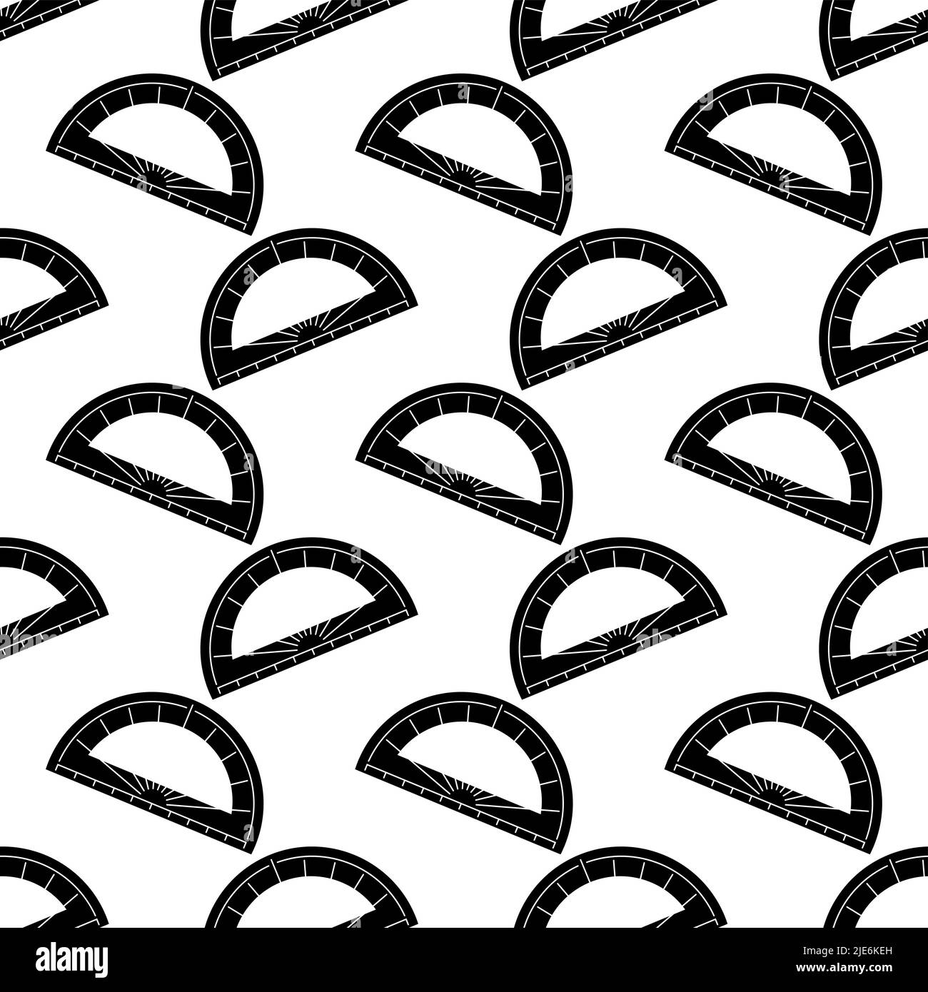 Protractor Icon Seamless Pattern, Geometry Tool Icon Vector Art