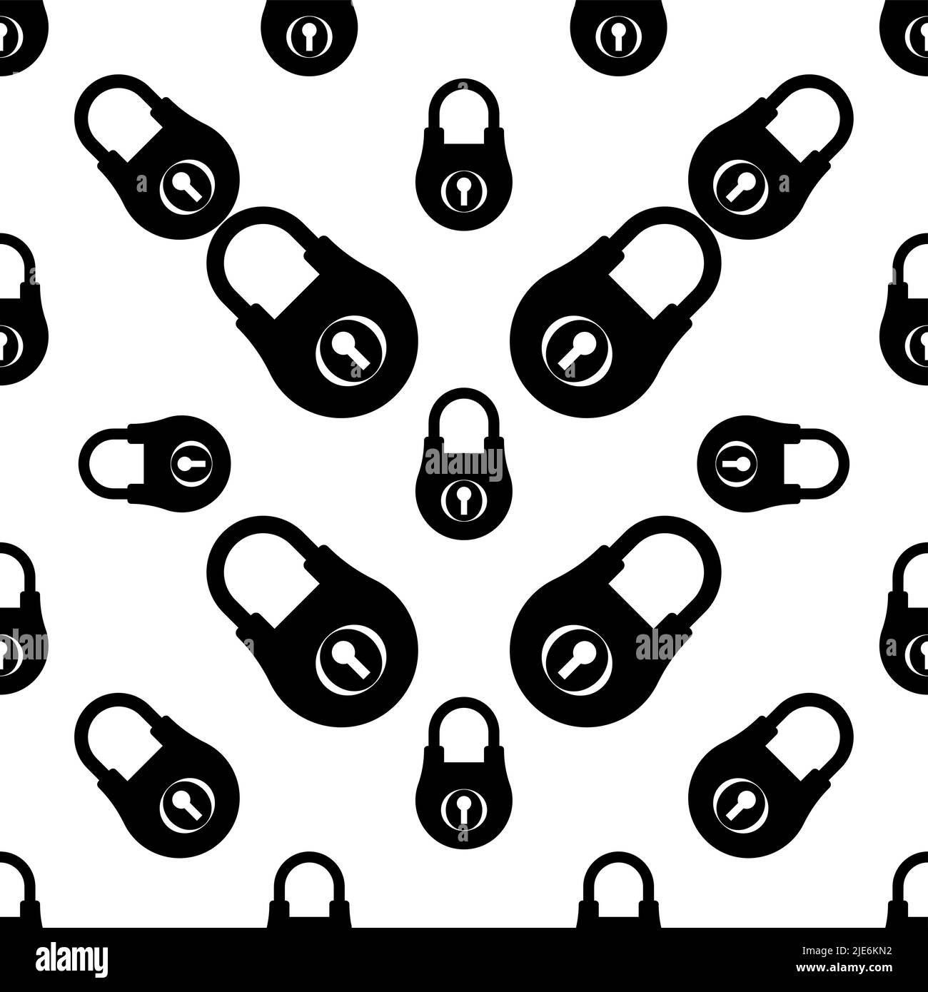 Lock Icon, Security Lock Seamless Pattern Vector Art Illustration Stock Vector