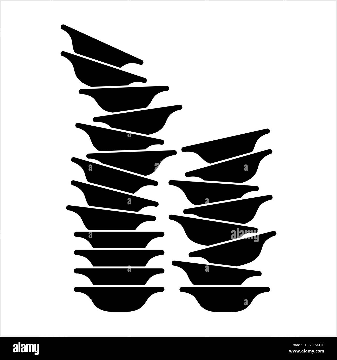 Stack Of Food Plates Icon Vector Art Illustration Stock Vector Image ...