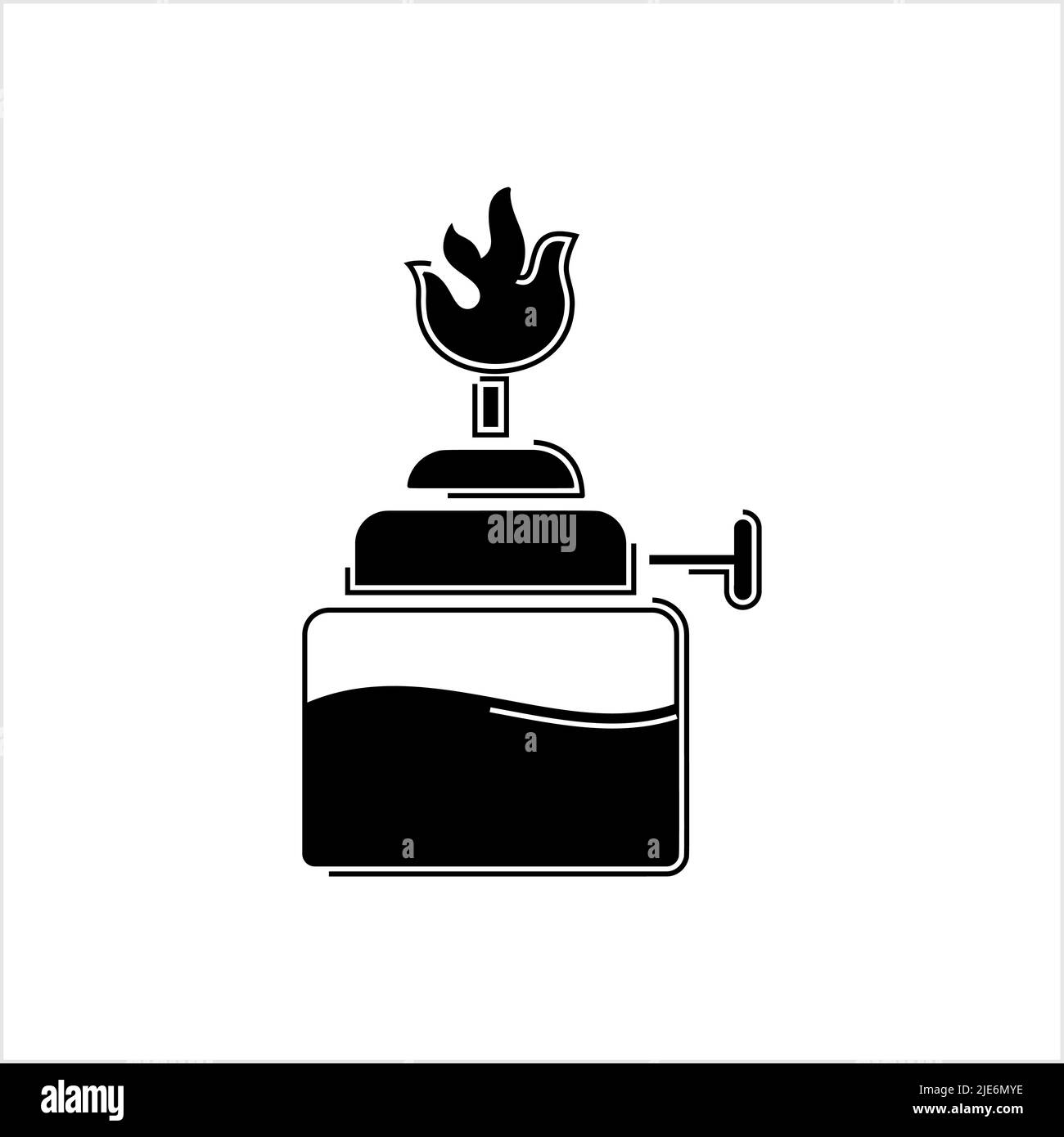 Spirit Lamp Icon, Laboratory Burner, Alcohol Lamp Vector Art