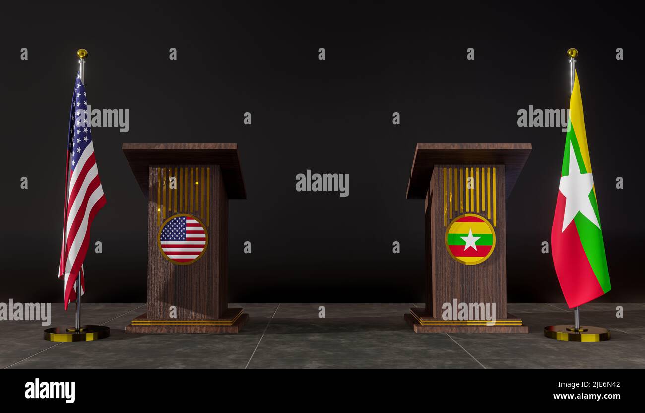 Myanmar united states flag hi-res stock photography and images - Alamy