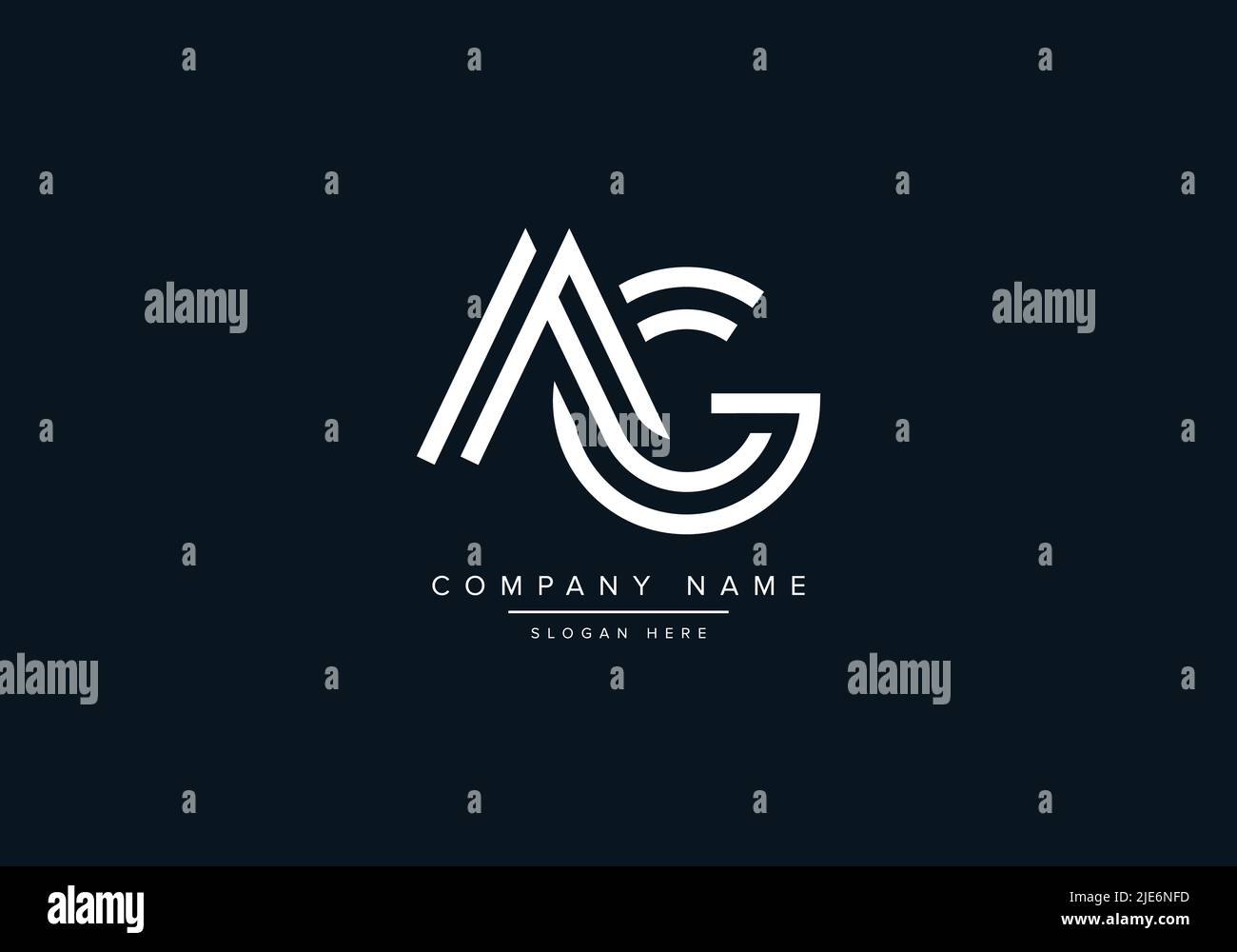 Alphabet Abstract Letter Icon Logo AG Stock Vector