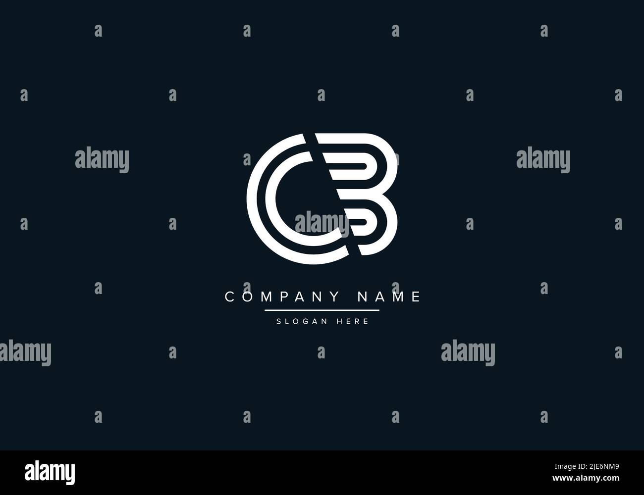 Alphabet Abstract Letter Icon Logo CB Stock Vector