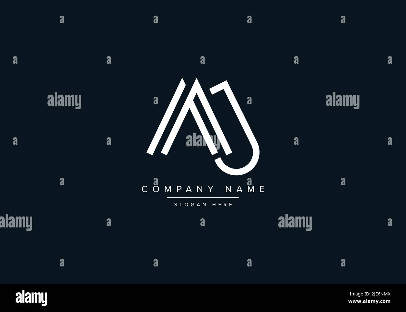 Alphabet Abstract Letter Icon Logo AJ Stock Vector
