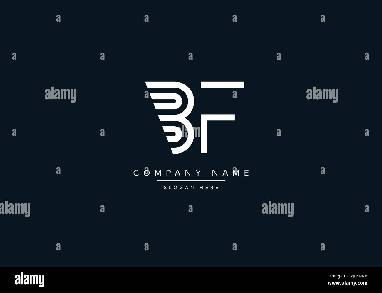Alphabet Abstract Letter Icon Logo BF Stock Vector