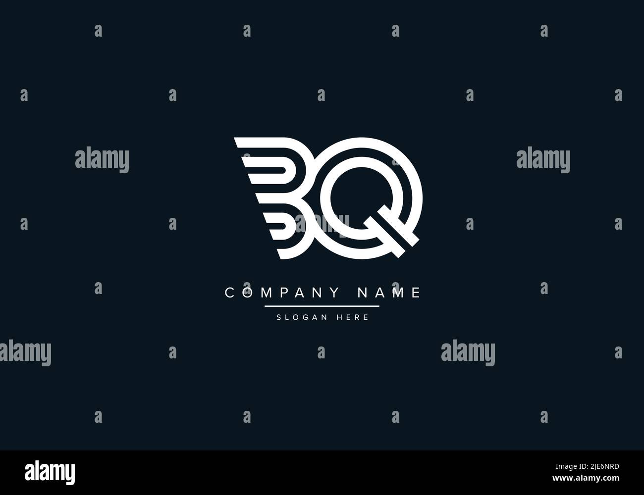 Alphabet Abstract Letter Icon Logo BQ Stock Vector